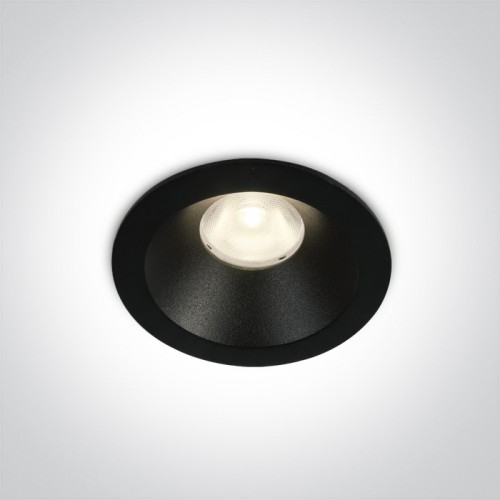 Spot incastrat LED 8W, rotund, lumina alb calda 3000K, culoare negru
