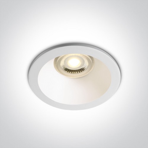 Spot incastrat cu protectie la foc, rotund, culoare alb