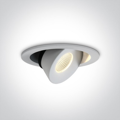Spot incastrat orientabil LED 12W, rotund, lumina alb calda 3000K, culoare alb