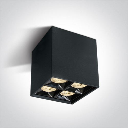 Spot aplicat LED 15W, dreptunghiular, lumina alb calda 3000K, culoare negru