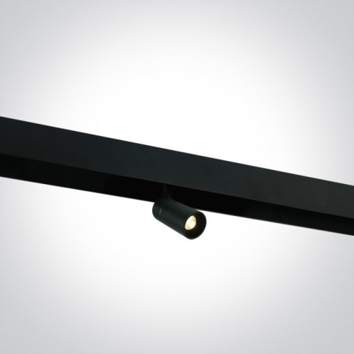Proiector LED orientabil pentru sina magnetica 6W, lumina alb calda 3000K, finisaj negru