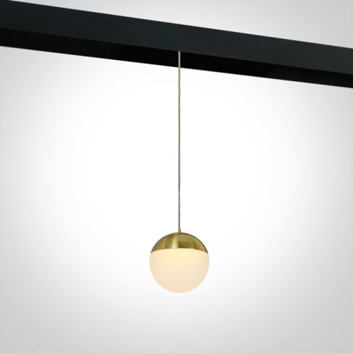 Lampa suspendata LED pentru sina magnetica 10W, lumina alb calda 3000K, finisaj alama