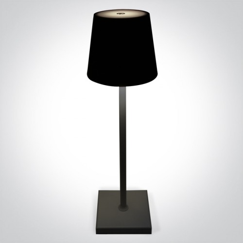 Veioza fara fir LED 3,5W dimabila, rotunda, lumina RGB-alb calda, finisaj negru