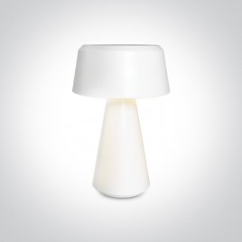 Veioză portabilă LED 3W dimabilă, rotundă, lumină alb caldă 3000K, finisaj alb