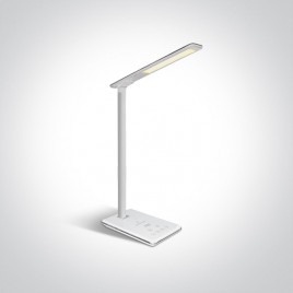 Lampă birou LED 5W, cu încărcare wireless pentru telefon, lumină variabilă, culoare alb