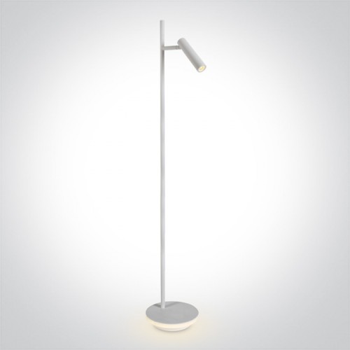 Lampa cu picior LED 3W+8W, lumina alb calda 3000K, culoare alb