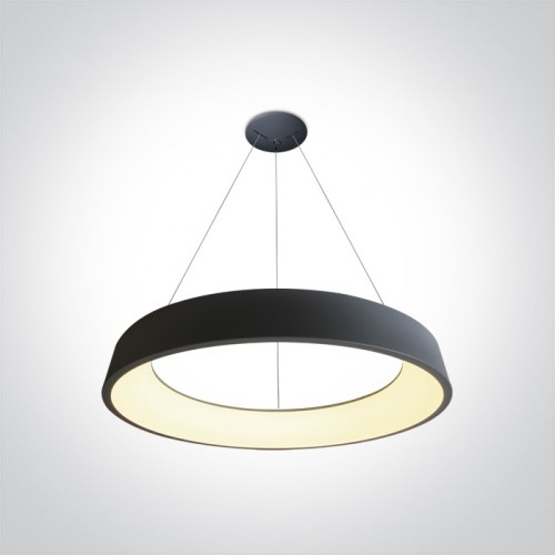 Lustra LED 42W, rotunda, lumina alb calda 3000K, culoare antracit