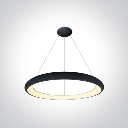 Lustra LED 50W, rotunda, lumina alb calda 3000K, culoare negru