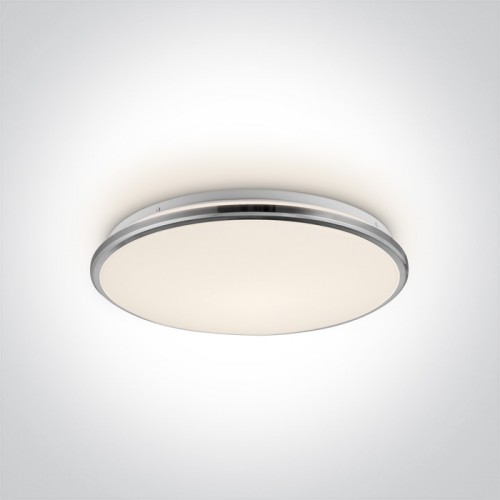 Plafoniera LED 24W, rotunda, lumina alb calda 3000K, culoare crom