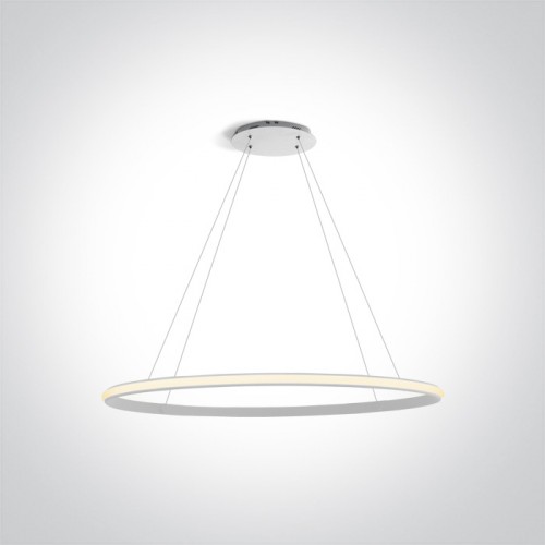 Lustra living LED 25W, rotunda, lumina alb calda 3000K, culoare alb