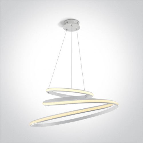 Lustra LED 50W, rotunda, lumina alb calda 3000K, culoare alb