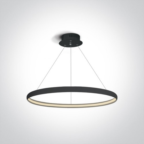 Lustra LED 19W, rotunda, lumina alb calda 3000K, culoare negru