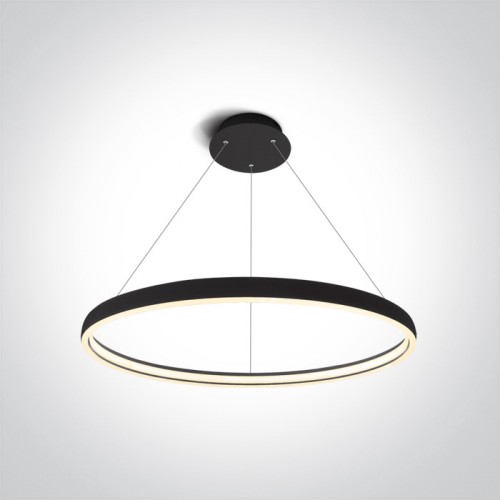 Lustra LED 40W, rotunda, lumina alb calda 3000K, culoare negru