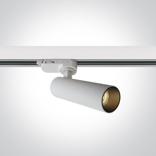 Proiector LED 8W pentru sina, rotund, lumina alb calda 3000K, culoare alb