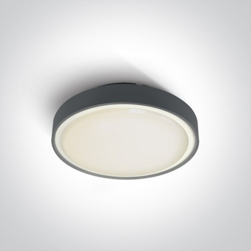 Plafoniera LED 24W, rotunda, lumina alb calda 3000K, culoare antracit