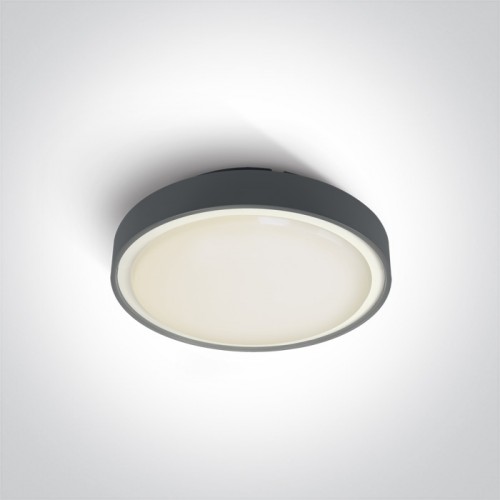 Plafoniera LED 16W, rotunda, lumina alb calda 3000K, culoare antracit