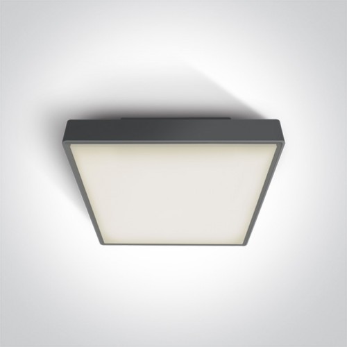 Plafoniera LED 24W, patrata, lumina alb calda 3000K, culoare antracit