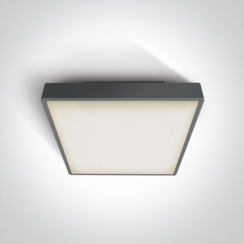 Plafoniera LED 30W, patrata, lumina alb calda 3000K, culoare antracit