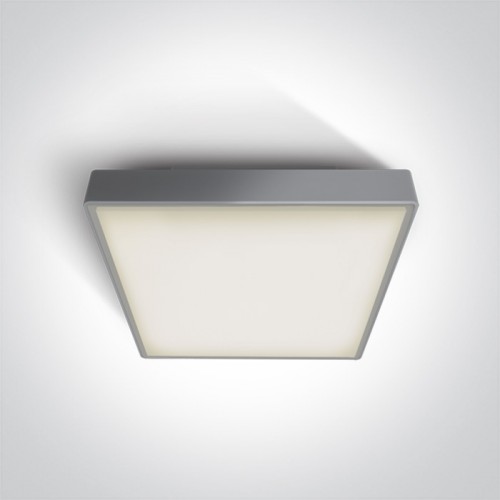 Plafoniera LED 30W, patrata, lumina alb calda 3000K, culoare gri