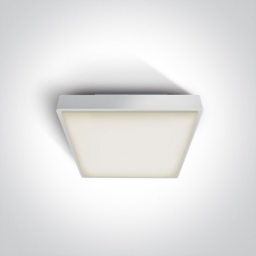 Plafoniera LED 16W, patrata, lumina alb calda 3000K, culoare alb
