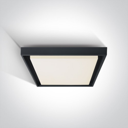Plafoniera LED 30W, patrata, lumina alb calda 3000K, culoare antracit