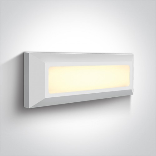 Aplica de perete LED 3,5W, dreptunhghiulara, lumina alb calda 3000K, culoare alb