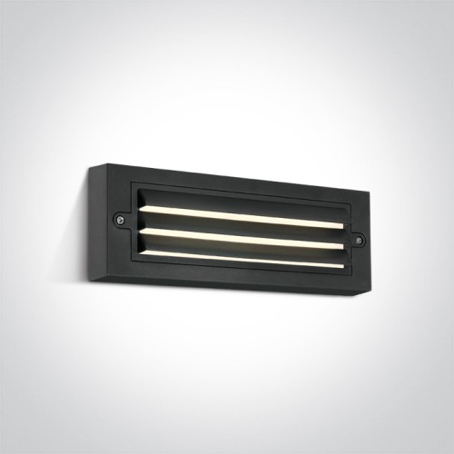 Aplica de perete AC LED 6W, dreptunghiulara, lumina alb calda 3000K, culoare negru