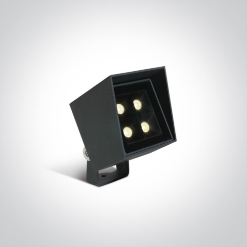 Proiector LED 6W, rezistent la apa, dreptunghiular, lumina alb calda 3000K, culoare antracit