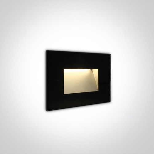 Aplica de perete LED 4W, dreptunghiulara, lumina alb calda 3000K, culoare negru