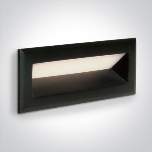 Aplica de perete LED 3W, dreptunghiulara, lumina alb calda 3000K, culoare negru