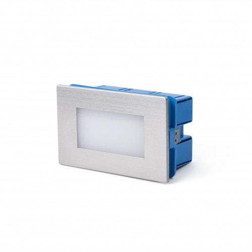 Aplica de perete exterior incastrata LED 1W Gron, finisaj nichel, lumina alb calda 3000K