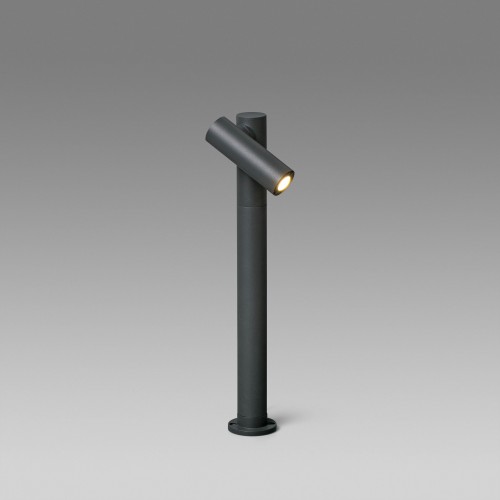 Stalp de gradina cu proiector LED 6W Spy, finisaj gri inchis, lumina alb calda 3000K