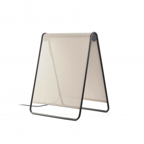 Lampa de podea LED 18W Cadaqués, finisaj bej, lumina alb extra-calda 2700K