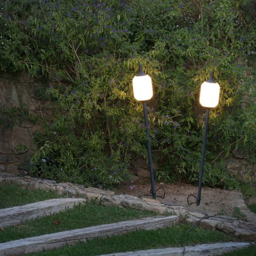 Lampa alba mat cu tarus pentru gradina, inaltime 1 m, abajur 17 cm