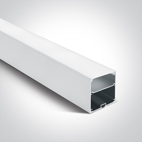 Profil pentru banda LED cu difuzor alb Profil aluminiu suspendat sau aplicat pentru banda LED, lungime 2m, culoare alb cu difuzor alb