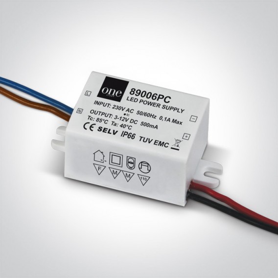 Transformator LED ON / OFF 1,5-6W, 500mA, tensiune de ieșire 3-12V