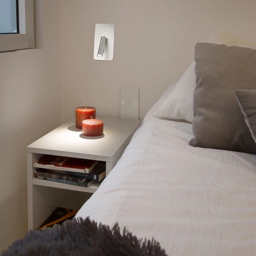 Aplica incastrata de perete LED 3W Suau, finisaj nichel satinat, lumina alb calda 3000K
