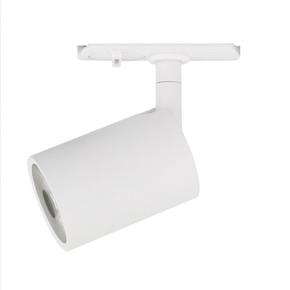Proiector LED 8W Beam pentru șină Halo Track, rotund, lumină alb caldă 3000K, culoare alb