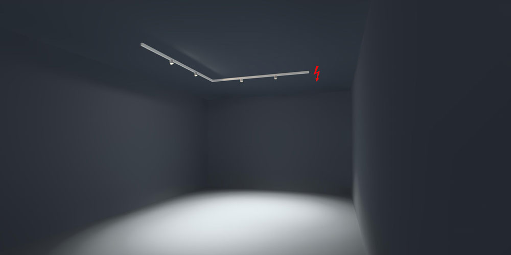 Configuratie sina cu spoturi LED forma de L