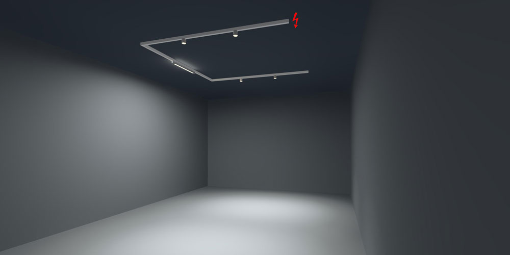 Configuratie sina cu spoturi LED in forma de U